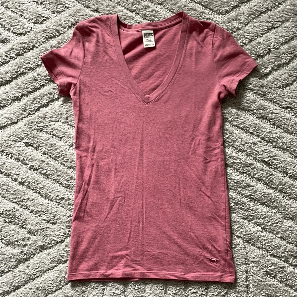 PINK Women's Pink V-Neck Top